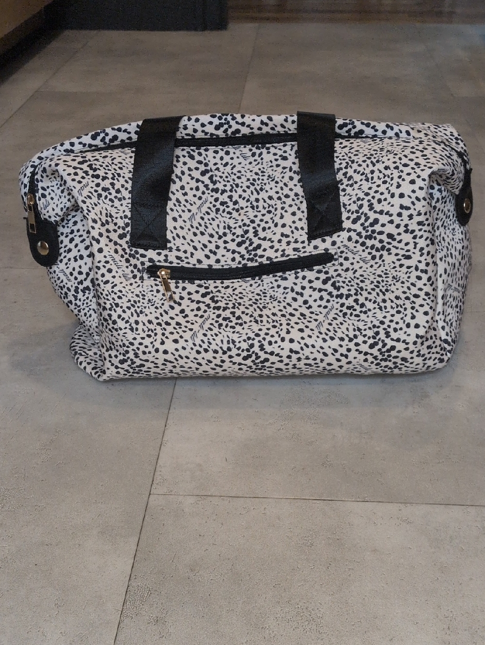 Speckled Black & White Travel Weekender Bag
